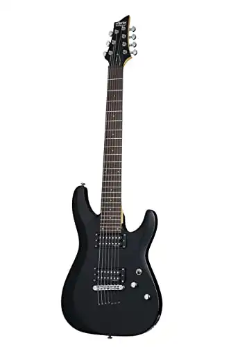 Schecter 437 C-7 Deluxe Seven-String Electric Guitar, Satin Black
